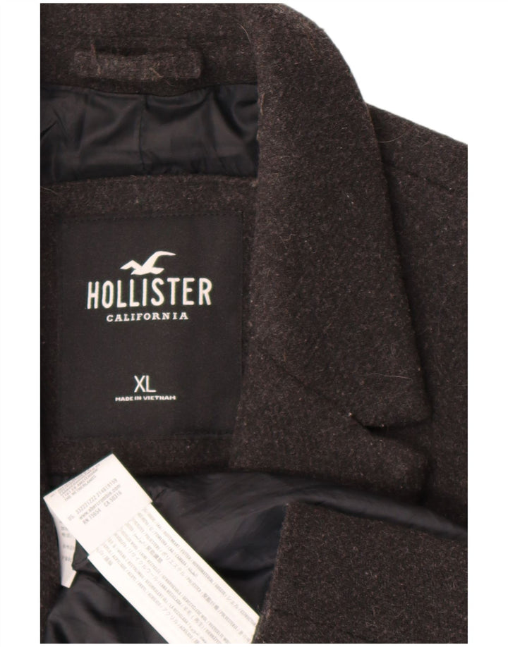 Sobretudo masculino Hollister UK 42 XL poliéster cinza