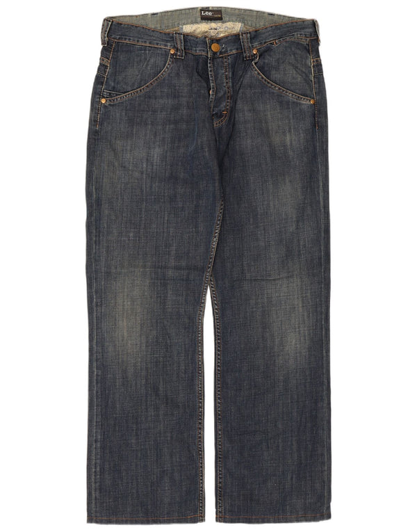 Lee Mens Knox Dart Straight Jeans W38 L31 Azul Algodão