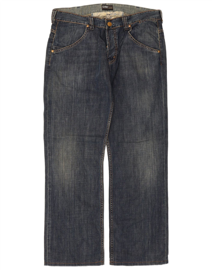 Lee Mens Knox Dart Straight Jeans W38 L31 Azul Algodão