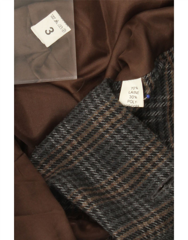 Jaqueta blazer masculina VINTAGE Longline Reino Unido 40 grande cinza houndstooth