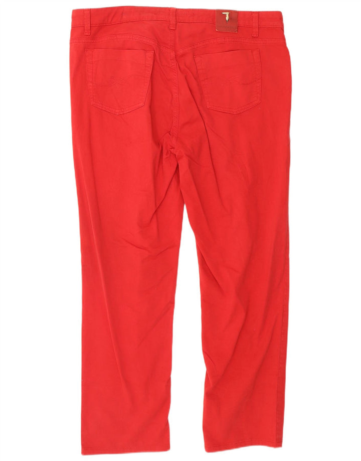 Calça feminina reta casual TRUSSARDI W34 L26 algodão vermelho