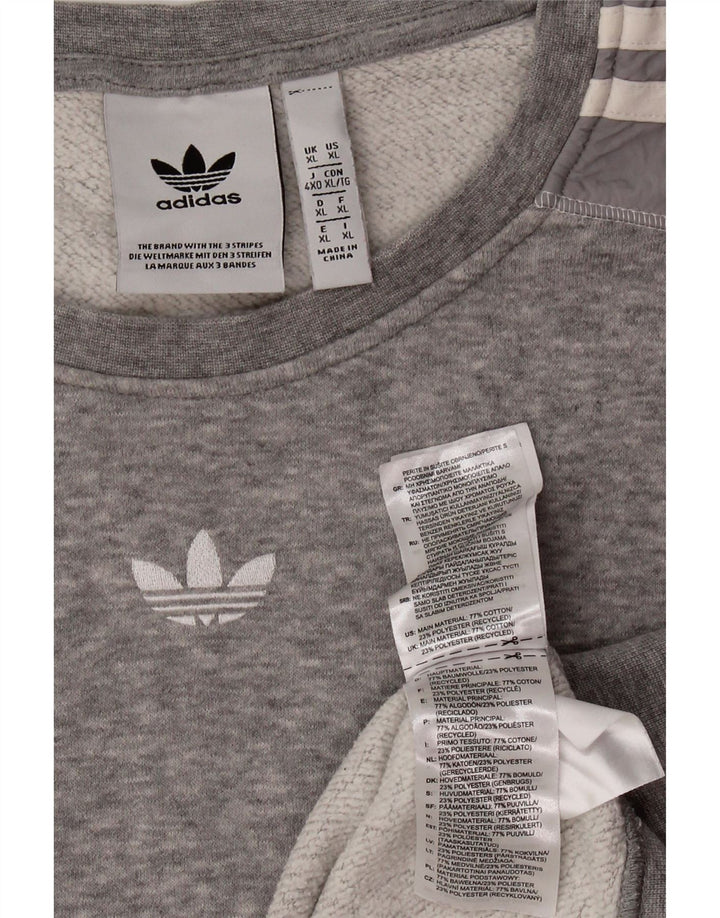 ADIDAS Mens Moletom Jumper XL Cinza Flecked Algodão