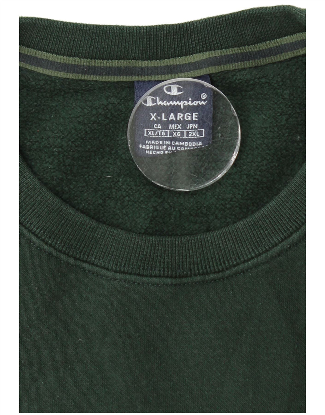CHAMPION Masculino moletom gráfico Jumper XL algodão verde