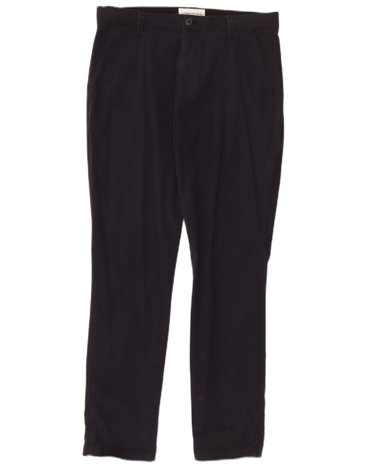 CALVIN KLEIN Calça Chino Masculina Slim W31 L32 Algodão Azul Marinho