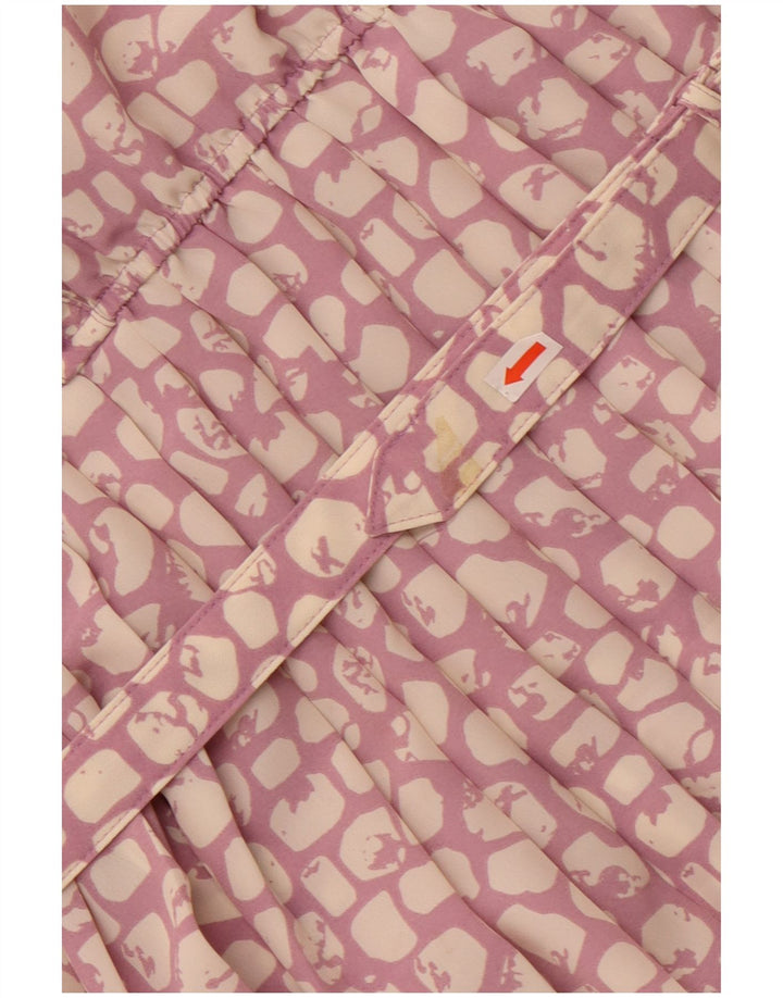 Vestido maxi feminino clássico Reino Unido 16 grande roxo estampa animal poliéster