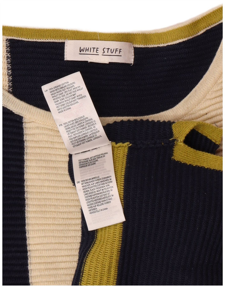 WHITE STUFF Suéter feminino com gola canoa UK 18 XL multicolorido