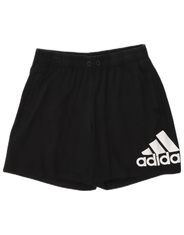 Shorts esportivos gráficos masculinos Adidas médio algodão preto