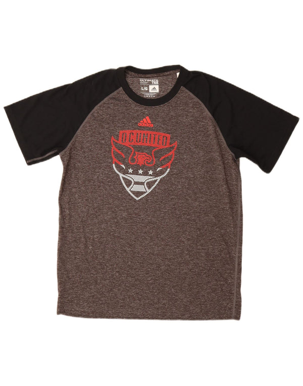 Camiseta Adidas Masculina Graphic Top Grande Bloco de Cores Cinza