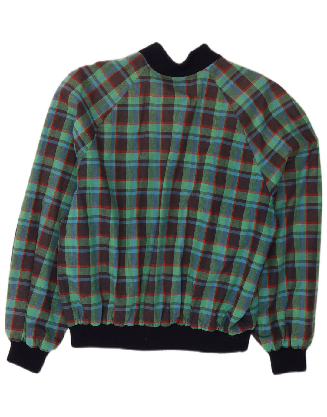Jaqueta bomber feminina VINTAGE IT 50 XL algodão xadrez verde