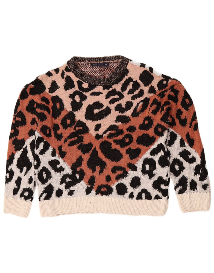 Suéter feminino Marks & Spencer com gola canoa Reino Unido 10 pequeno multicolorido