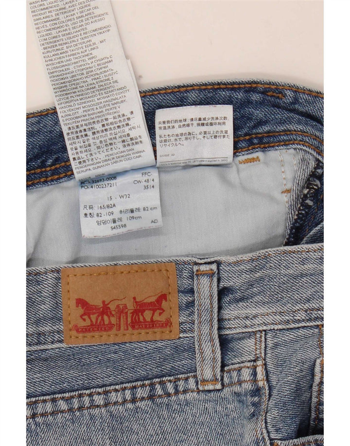 Shorts jeans feminino Levi's W32 grande algodão azul