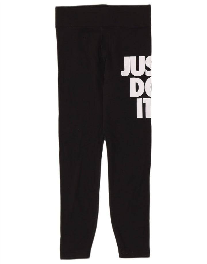 Leggings Nike Femininas Graphic UK 8 Pequenas Algodão Preto