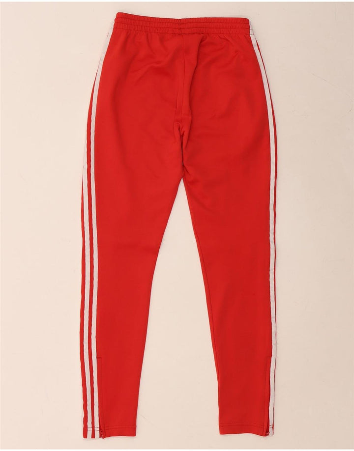 Calças de treino femininas ADIDAS UK 8 pequenas de algodão vermelho