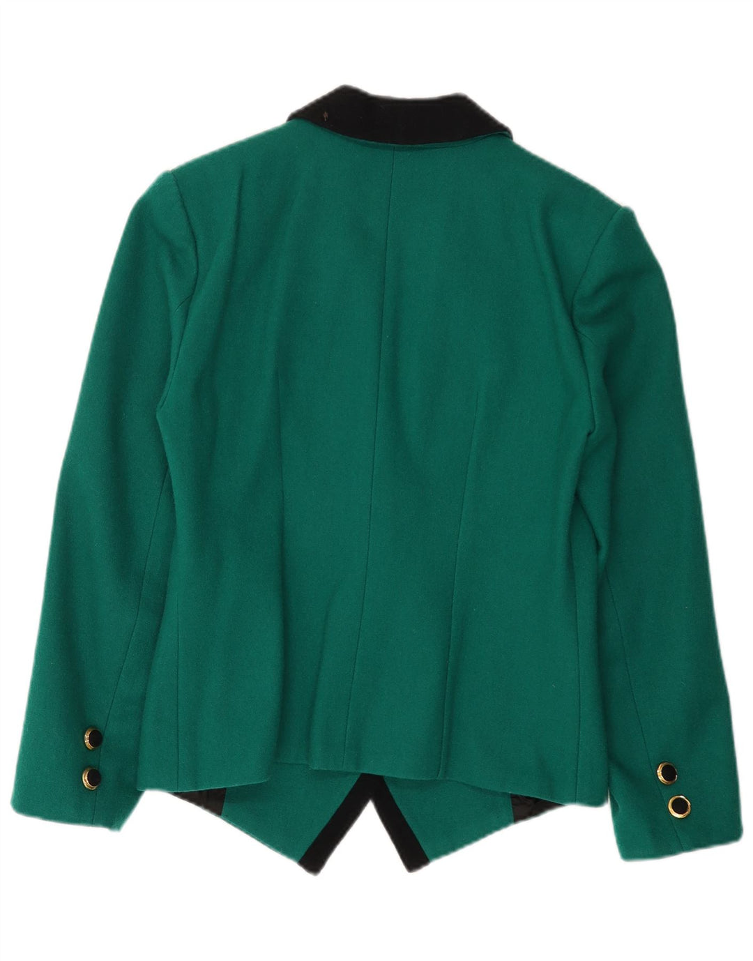 Jaqueta blazer feminina vintage com peito duplo Reino Unido 14 verde médio