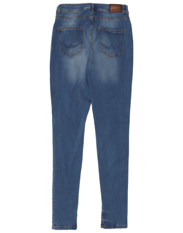Superdry Womens Sophia Distressed Skinny Jeans UK 12 Médio W28 L32 Azul