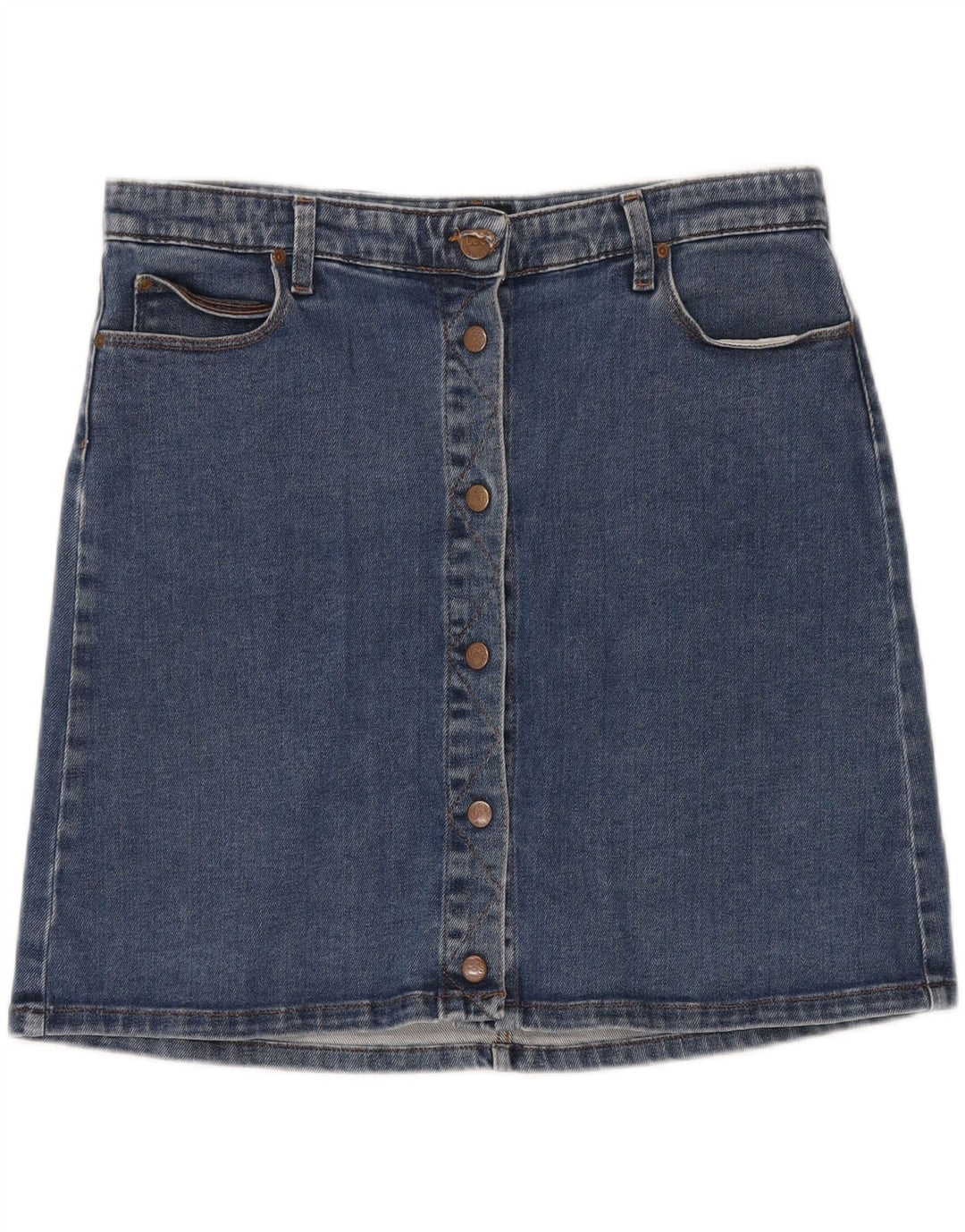 Saia jeans feminina LEE W31 algodão azul médio
