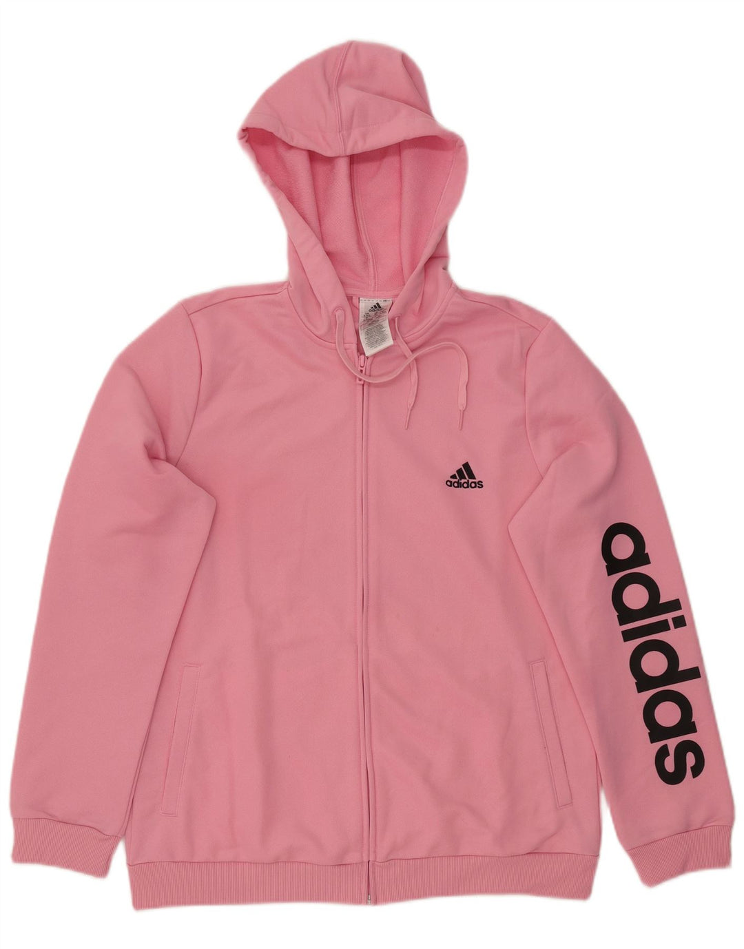 ADIDAS Suéter feminino com capuz com zíper gráfico UK 20/22 XL rosa poliéster