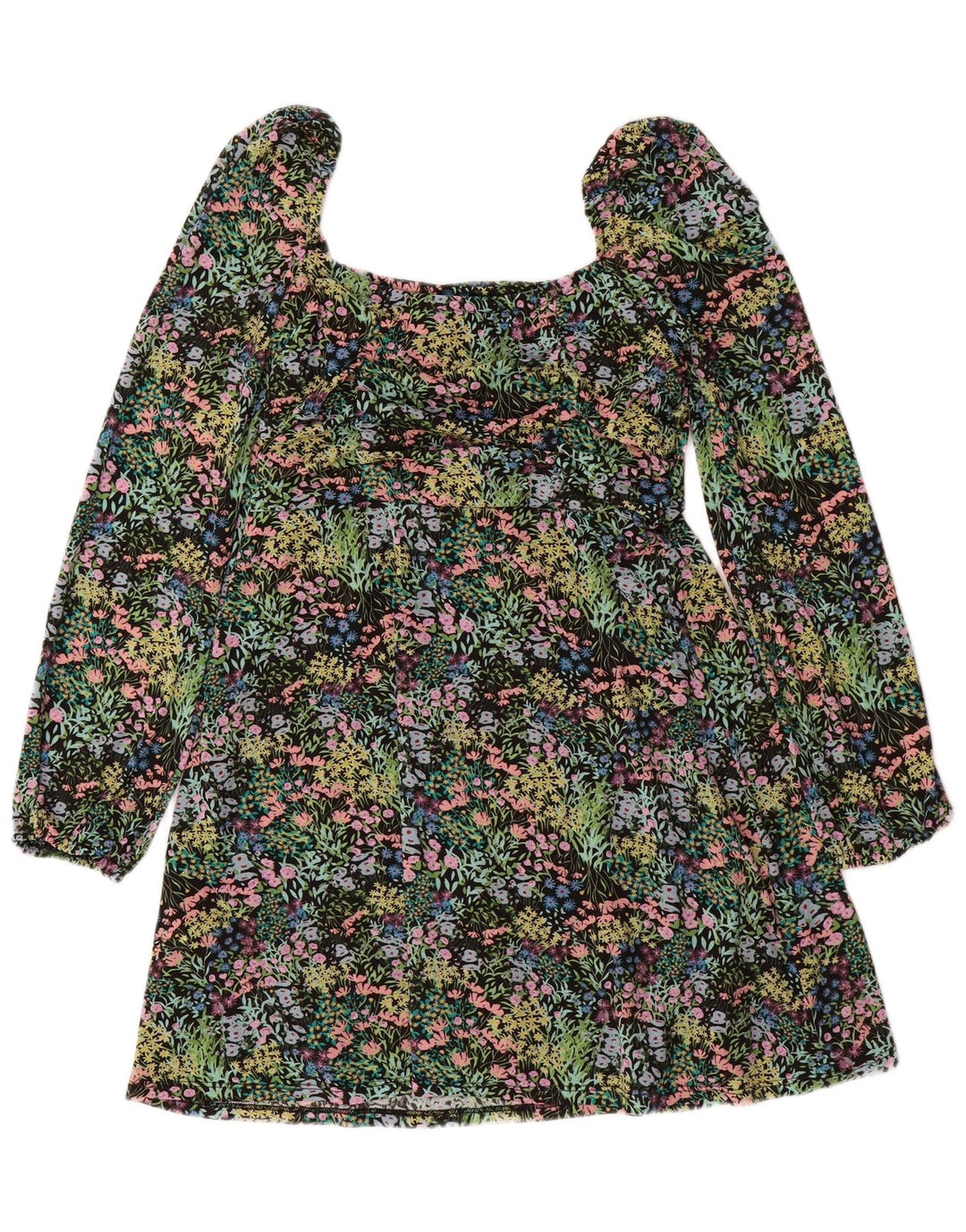 Vestido feminino Topshop ombro de fora UK 14 grande floral multicolorido