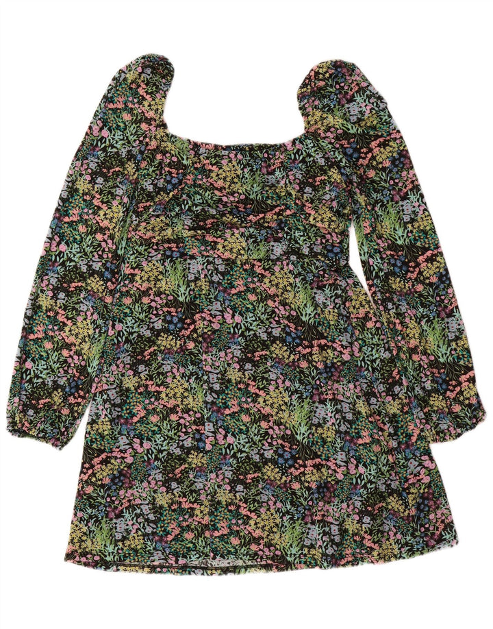 Vestido feminino Topshop ombro de fora UK 14 grande floral multicolorido