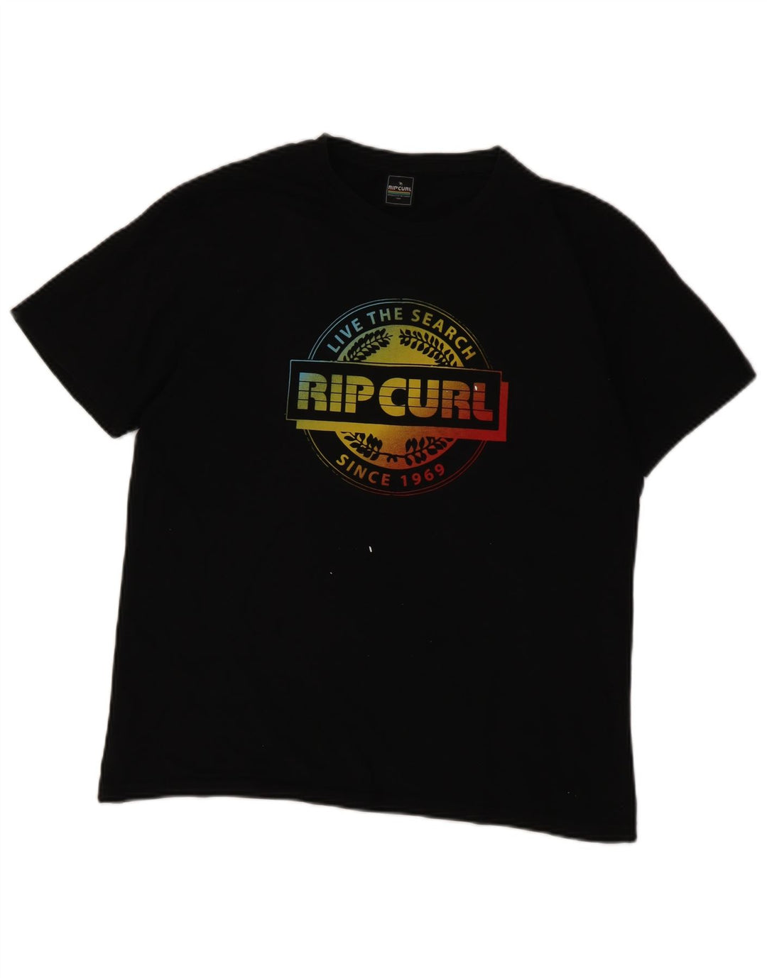 Rip Curl Camiseta masculina gráfica Top médio algodão preto