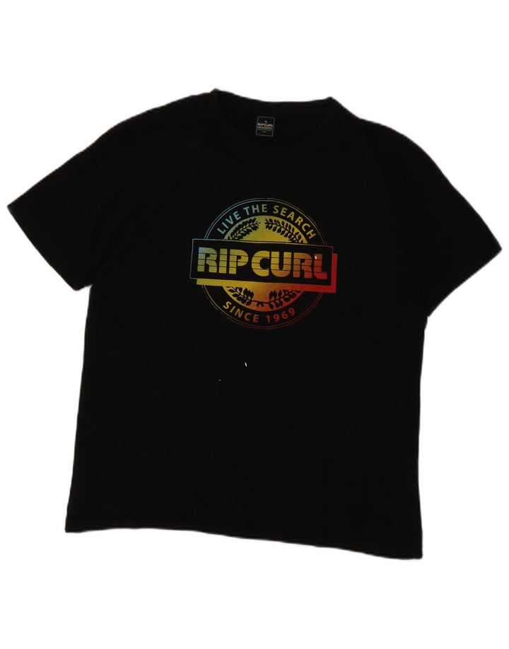 Rip Curl Camiseta masculina gráfica Top médio algodão preto