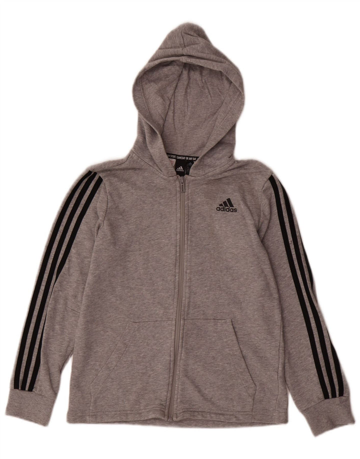 Suéter adidas masculino com capuz e zíper 11-12 anos cinza