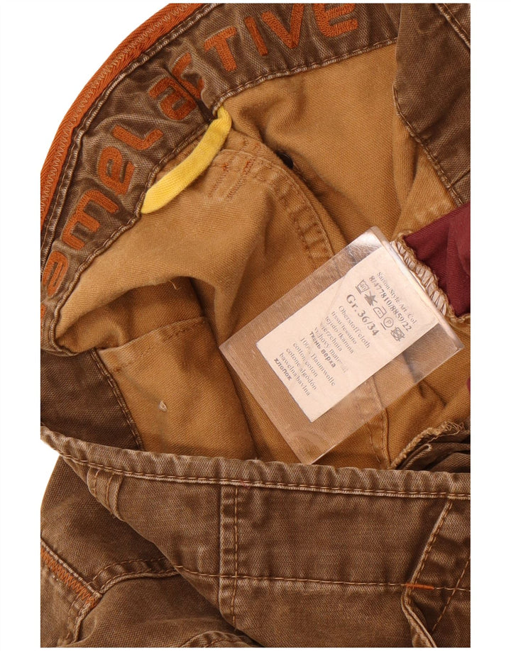Calça chino reta masculina Camel Active 36 L34 algodão bege