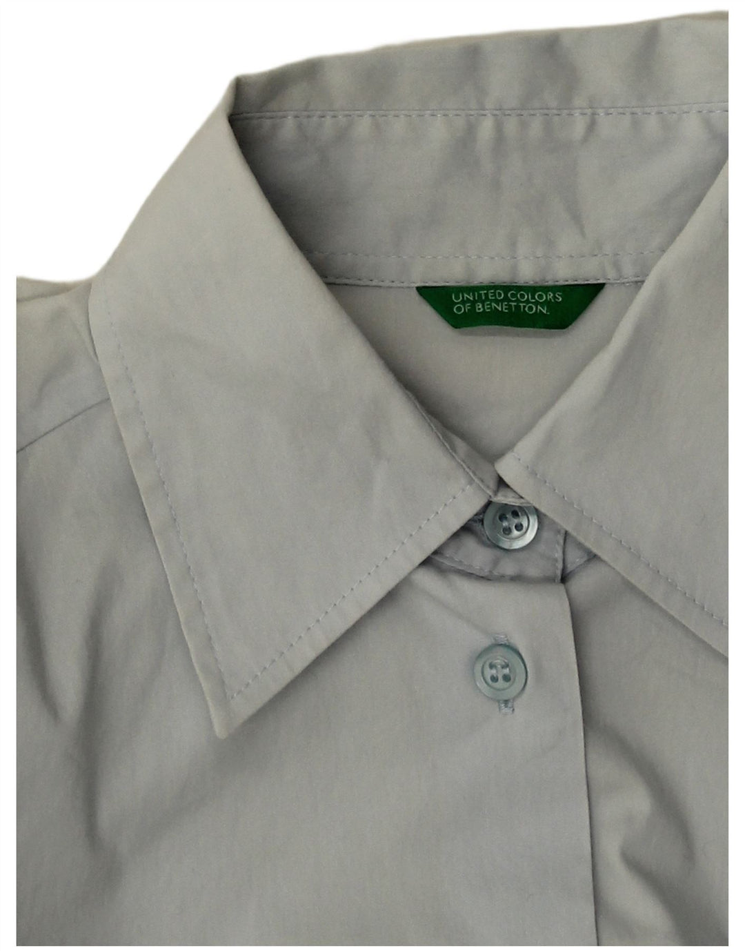 Camisa Crop Feminina Benetton UK 8 Pequeno Azul