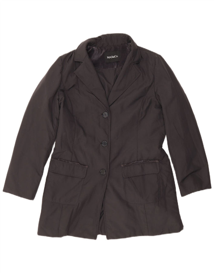 Sobretudo feminino Max & Co. UK 16 grande poliéster azul marinho