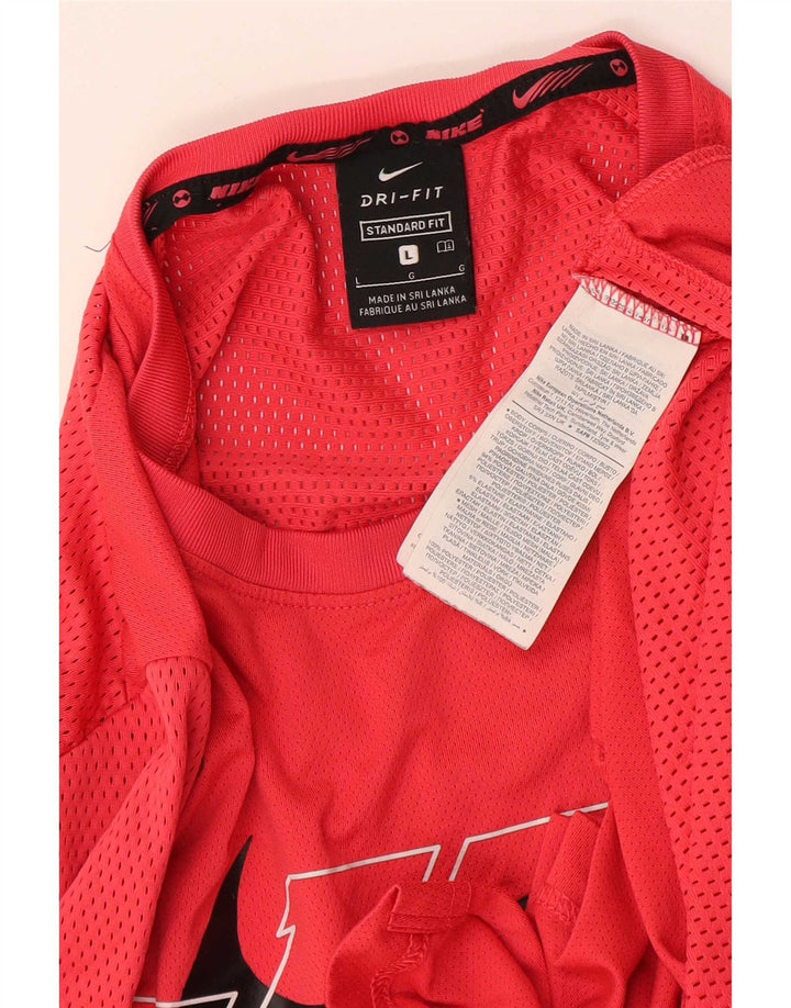 Camiseta Nike Masculina Dri Fit Standard Graphic Top Grande Poliéster Vermelho
