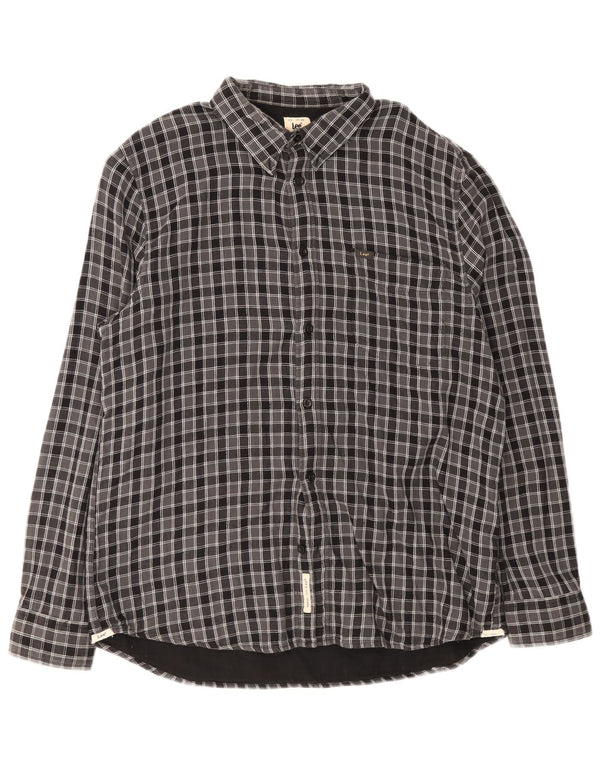 Camisa masculina de flanela Lee Lumberjack Regular Fit 2XL algodão xadrez cinza