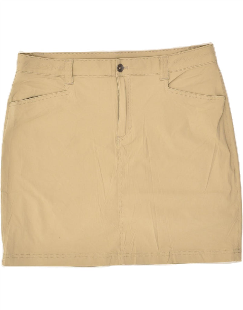 EDDIE BAUER Womens Straight Skirt US 14 XL W36  Beige Nylon | Vintage Eddie Bauer | Thrift | Second-Hand Eddie Bauer | Used Clothing | Messina Hembry 