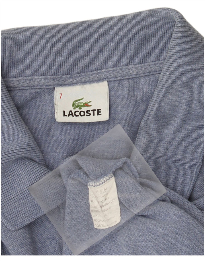 Camisa polo masculina Lacoste tamanho 7 2XL algodão azul