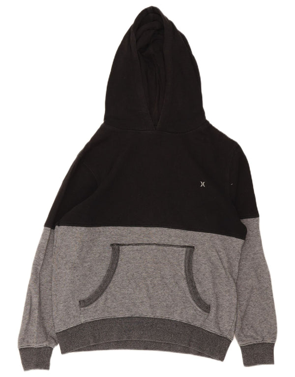Hurley Meninos moletom com capuz 13-14 anos preto colorblock algodão