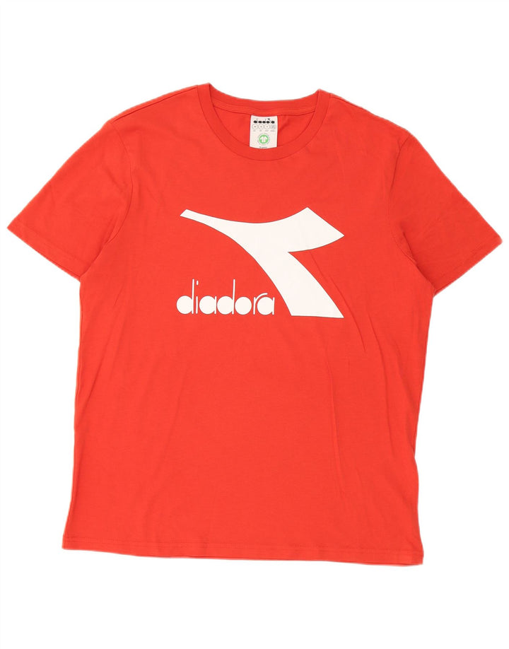 Diadora Mens Graphic T-Shirt Top Médio Algodão Laranja