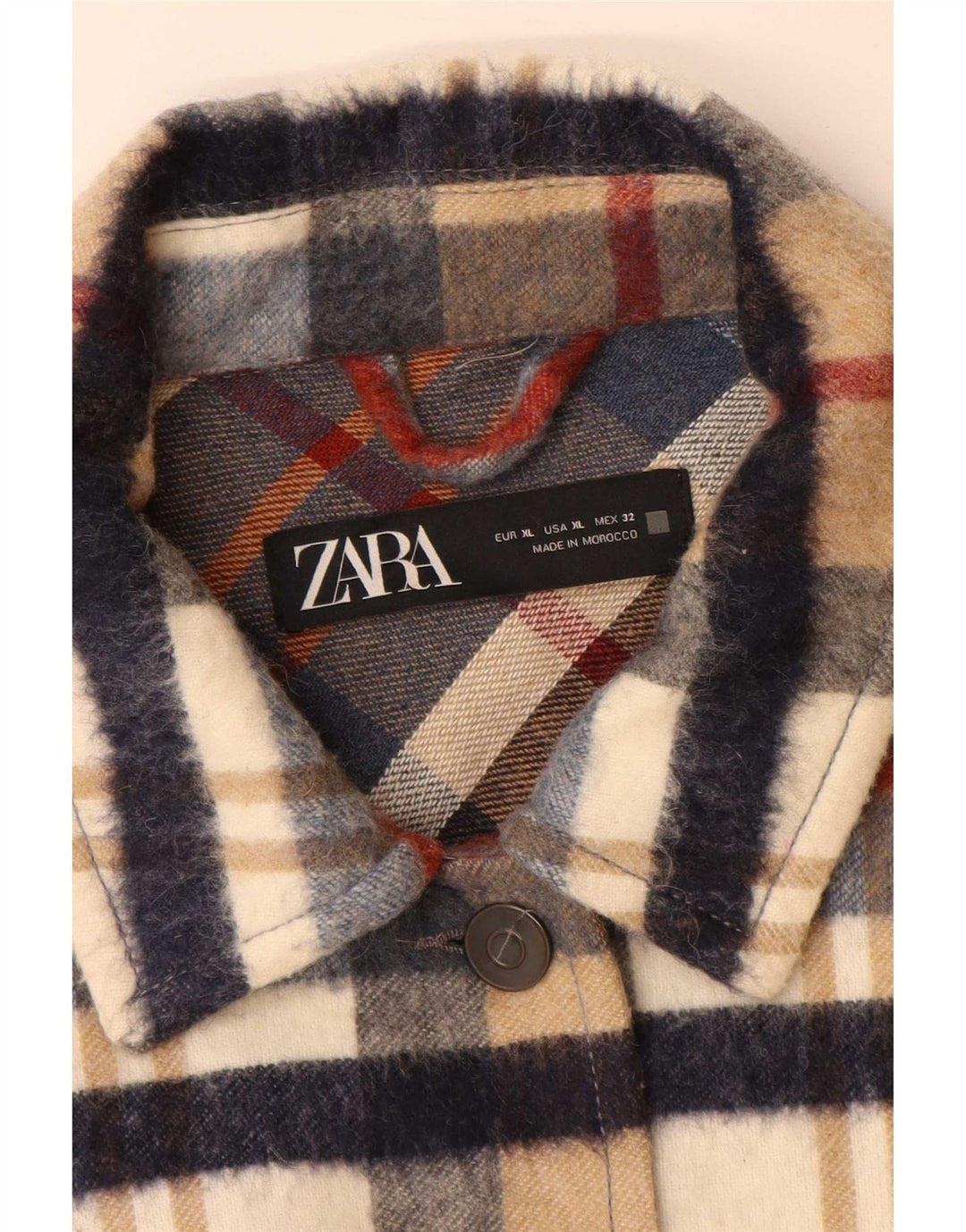 Zara Camisa feminina oversized de flanela de lenhador Reino Unido 18 XL xadrez multicolorido