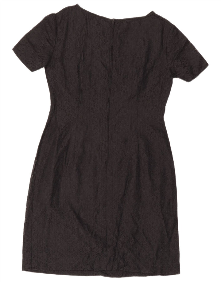 Vestido feminino vintage com bainha de renda IT 44 médio preto floral