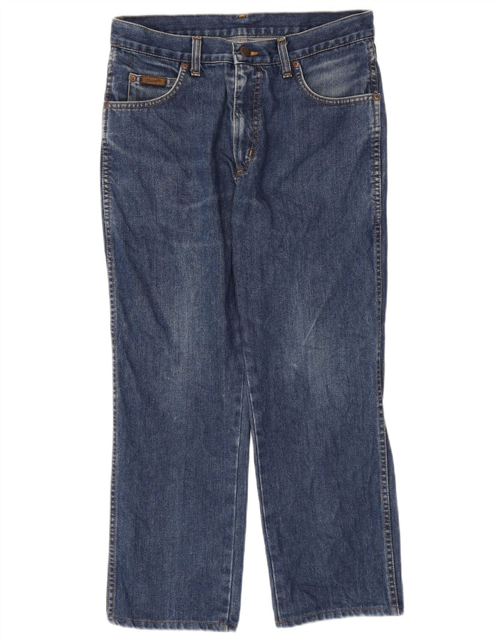 WRANGLER Masculino Texas Straight Jeans W32 L26 Azul Algodão