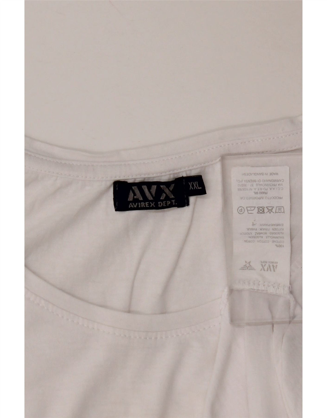 Avirex camiseta feminina cropped com estampa gráfica UK 22 2XL algodão branco