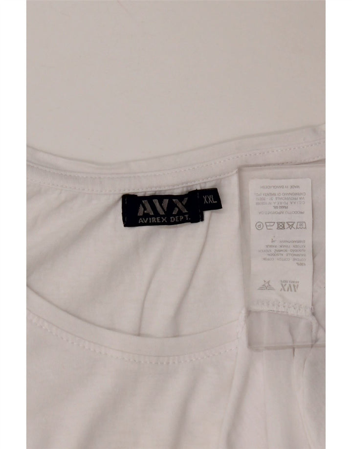 Avirex camiseta feminina cropped com estampa gráfica UK 22 2XL algodão branco