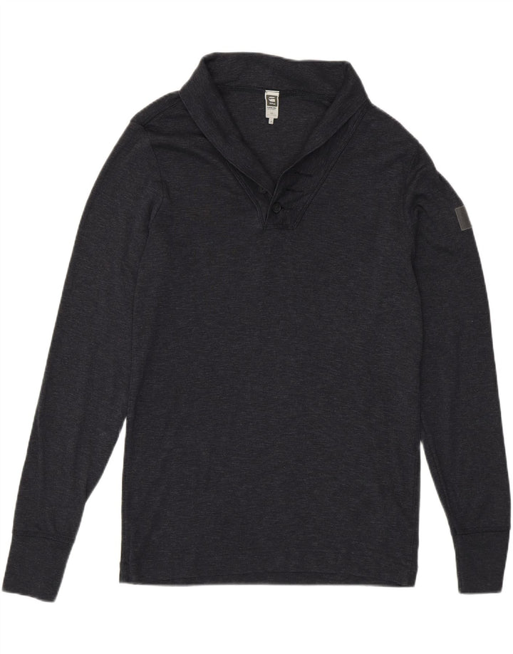 G-Star Mens Top Manga Longa Algodão Cinza Médio