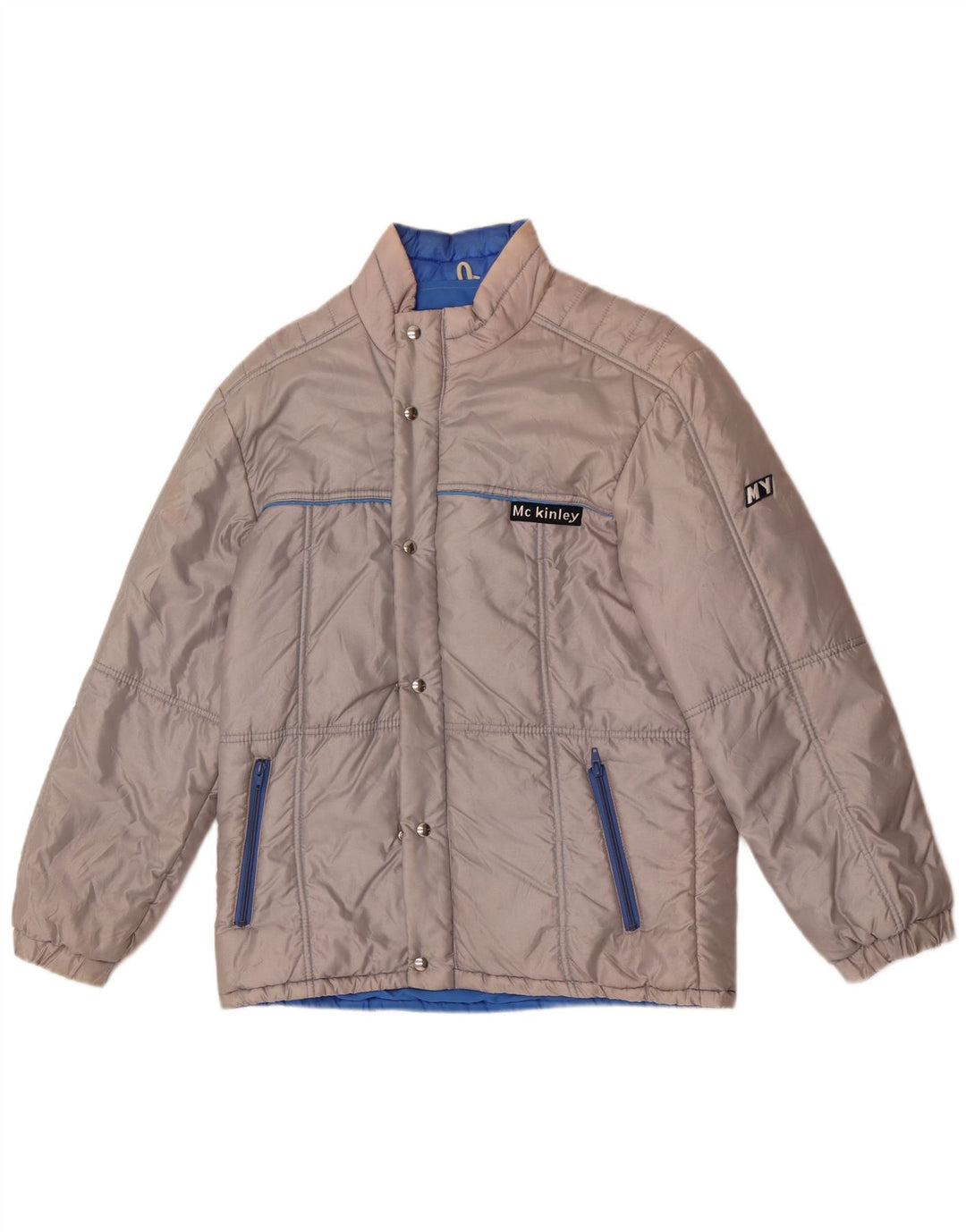 Jaqueta acolchoada com capuz masculina MC Kinley IT 46 poliéster cinza pequeno