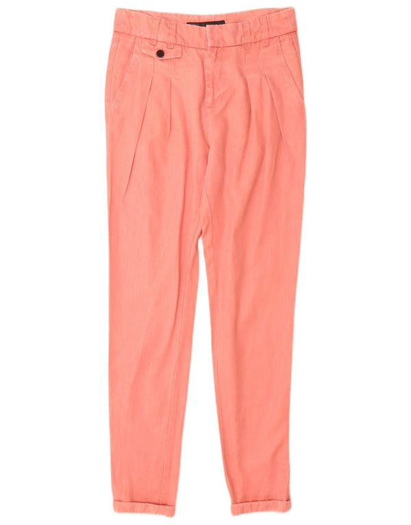 Zara Calça Chino Feminina Pegged XS W24 L29 Rosa Lyocell