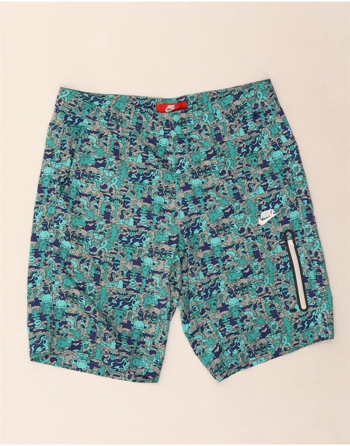 Nike Mens Graphic Cargo Shorts W34 Grande Turquesa Colourblock Poliéster