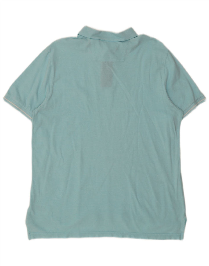 Camisa polo masculina CHAPS algodão azul médio