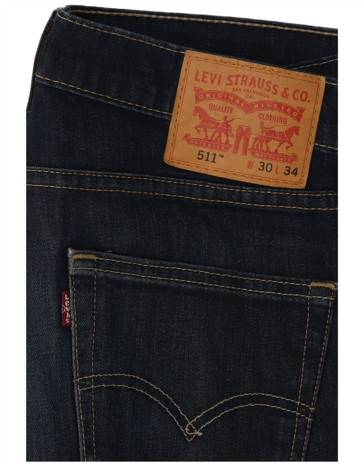 LEVI'S Masculino 511 Slim Jeans W30 L34 Azul Marinho Algodão