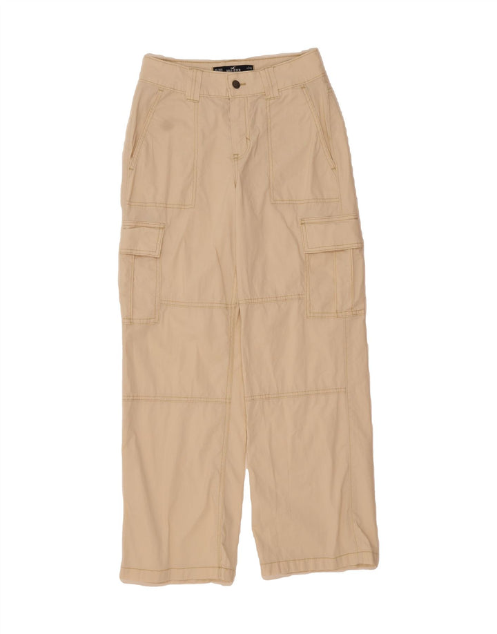 HOLLISTER Womens Straight Cargo Trousers W24 L28 Off White Vintage Hollister and Second-Hand Hollister from Messina Hembry 