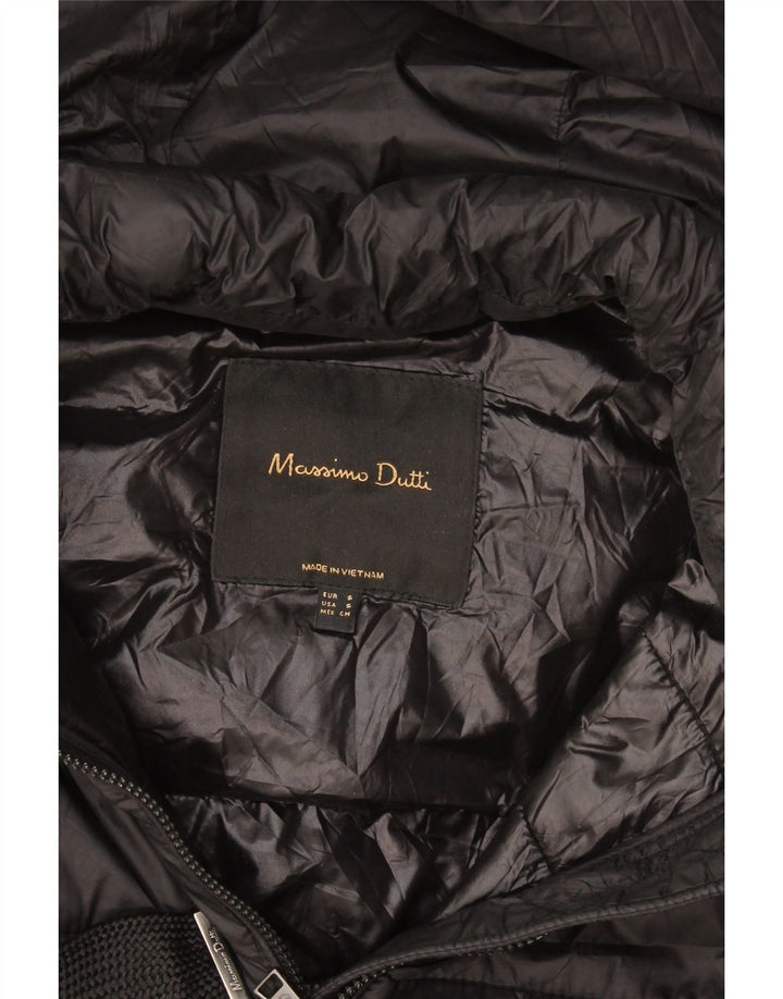 Colete acolchoado com capuz feminino Massimo Dutti UK 10 pequeno preto