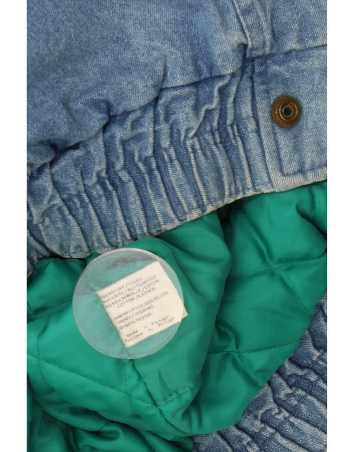 Jaqueta jeans militar HEIN GERICKE masculina solta ajuste Reino Unido 38 algodão azul médio