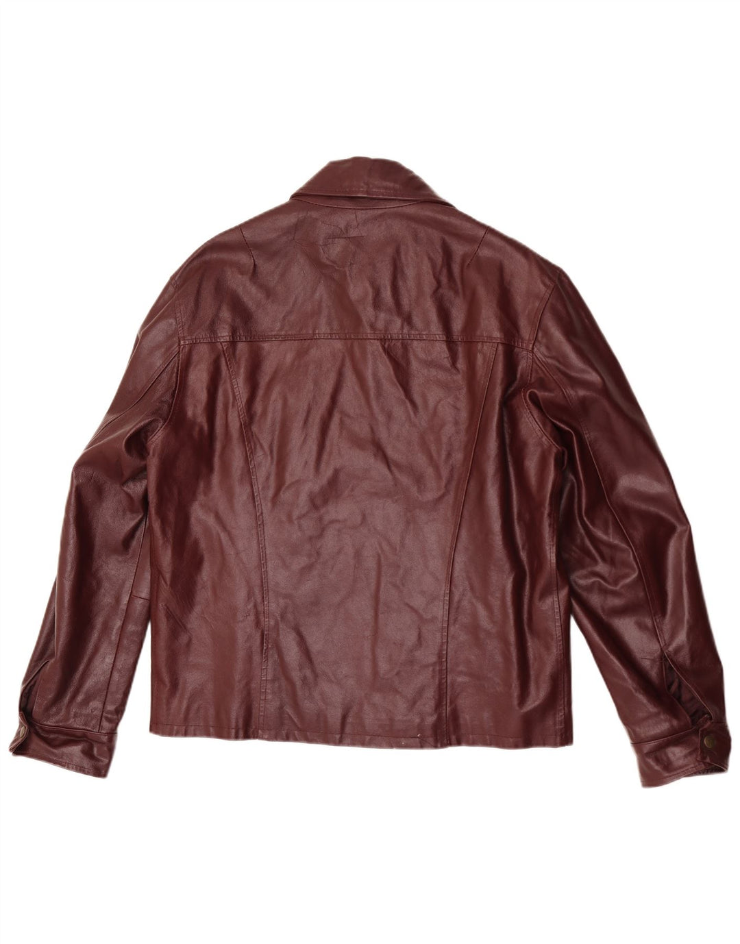 Jaqueta de couro masculina vintage UK 40 grande Borgonha